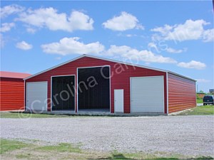Vertial Roof Style Seneca Barn and Fully Enclosed All Around
